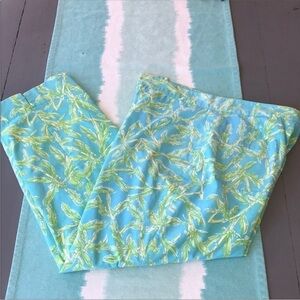Lilly Pulitzer Vintage White Label Tropical Bamboo Print Capri‎ Pants